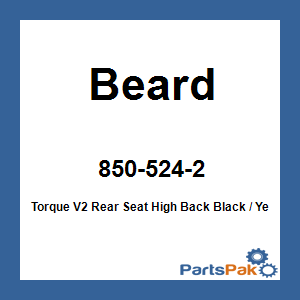 Beard 850-524-2; Torque V2 Rear Seat High Back Black / Yellow