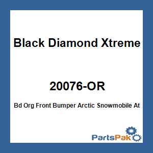 Black Diamond Xtreme (BDX) 20076-OR; Bd Org Front Bumper Arctic Snowmobile