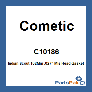 Cometic C10186; Indian Scout 102Mm .027-inch Mls Head Gaskets