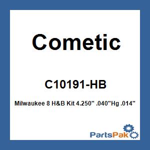 Cometic C10191-HB; Milwaukee 8 H&B Kit 4.250-inch .040-inch Hg .014-inch Bg Coolant Heads