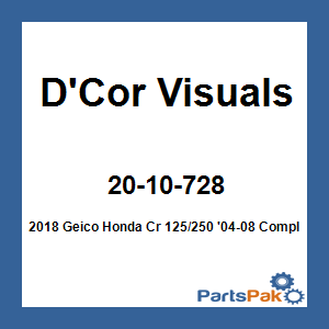 D'Cor Visuals 20-10-728; 2018 Geico Fits Honda Cr 125/250 '04-08 Complete Graphic Kit