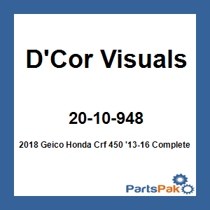 D'Cor Visuals 20-10-948; 2018 Geico Fits Honda Crf 450 '13-16 Complete Graphic Kit