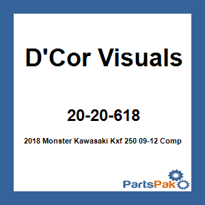 D'Cor Visuals 20-20-618; 2018 Monster Fits Kawasaki Kxf 250 09-12 Complete Graphic Kit