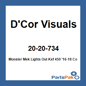 D'Cor Visuals 20-20-734; Monster Mek Lights Out Kxf 450 '16-18 Complete Graphic Kit