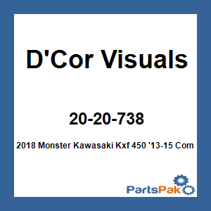 D'Cor Visuals 20-20-738; 2018 Monster Fits Kawasaki Kxf 450 '13-15 Complete Graphic Kit