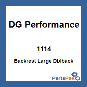 DG Performance 1114; Backrest Large Dblback