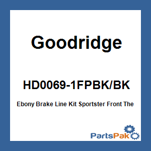 Goodridge HD0069-1FPBK/BK; Ebony Brake Line Kit Sportster Front