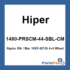 Hiper 1480-PRSCM-44-SBL-CM; Raptor Blk / Mac 14X8 4X156 4+4 Wheel
