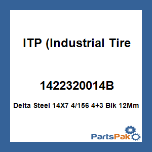 ITP (Industrial Tire Products) 1422320014B; Delta Steel 14X7 4/156 4+3 Blk 12Mm
