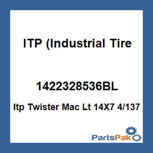 ITP (Industrial Tire Products) 1422328536BL; Itp Twister Mac Lt 14X7 4/137