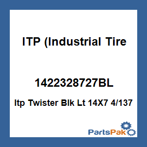 ITP (Industrial Tire Products) 1422328727BL; Itp Twister Blk Lt 14X7 4/137