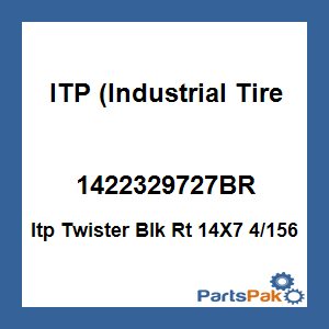 ITP (Industrial Tire Products) 1422329727BR; Itp Twister Blk Rt 14X7 4/156