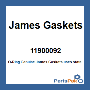 James Gaskets 11900092; O-Ring