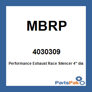 MBRP 4030309; Performance Exhaust Race Silencer
