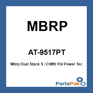 MBRP AT-9517PT; Mbrp Dual Stack Slip On Muffler Fits Polaris