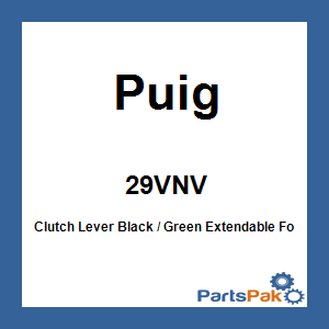 Puig 29VNV; Clutch Lever Black / Green Extendable Foldable