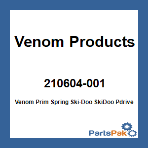 Venom Products 210604-001; Venom Prim Spring Fits Ski-Doo Fits SkiDoo Pdrive Snowmobile 165-350 Yel / Pur / Blu