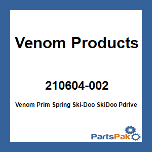 Venom Products 210604-002; Venom Prim Spring Fits Ski-Doo Fits SkiDoo Pdrive Snowmobile 170-375 Yel / Pur / Pnk