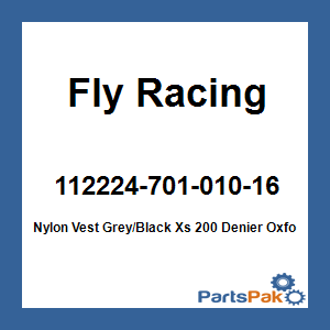 Fly Racing 112224-701-010-16; Nylon Vest Grey/Black Xs