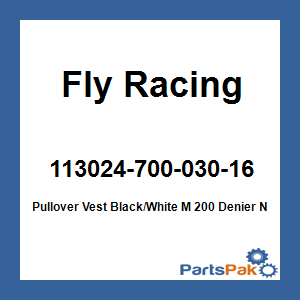 Fly Racing 113024-700-030-16; Pullover Vest Black/White M