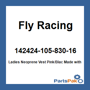 Fly Racing 142424-105-830-16; Ladies Neoprene Vest Pink/Blac