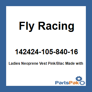 Fly Racing 142424-105-840-16; Ladies Neoprene Vest Pink/Blac