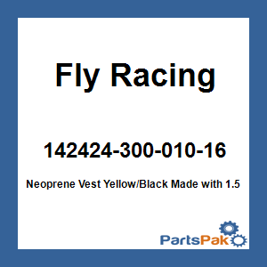 Fly Racing 142424-300-010-16; Neoprene Vest Yellow/Black