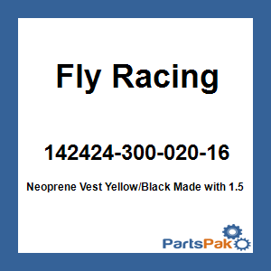 Fly Racing 142424-300-020-16; Neoprene Vest Yellow/Black