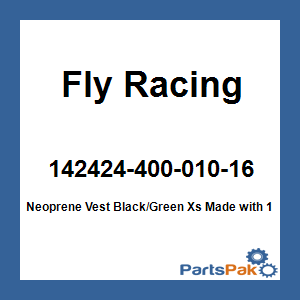 Fly Racing 142424-400-010-16; Neoprene Vest Black/Green Xs