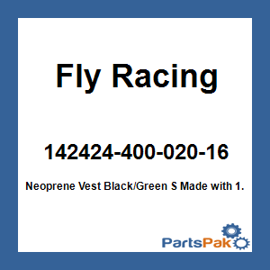 Fly Racing 142424-400-020-16; Neoprene Vest Black/Green S