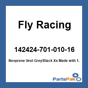 Fly Racing 142424-701-010-16; Neoprene Vest Grey/Black Xs