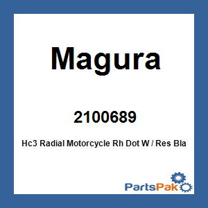 Magura 2100689; Hc3 Radial Motorcycle Rh Dot W / Res Black