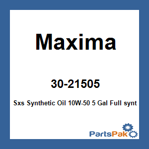 Maxima 30-21505; Sxs Synthetic Oil 10W-50 5 Gal