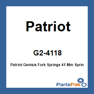 Patriot G2-4118; Patriot Genisis Fork Springs 41 Mm Spring 18 Inch Length