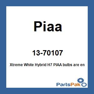 Piaa 13-70107; Xtreme White Hybrid H7
