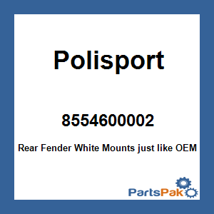 Polisport 8554600002; Rear Fender White