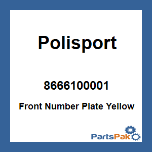 Polisport 8666100001; Front Number Plate Yellow