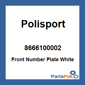Polisport 8666100002; Front Number Plate White