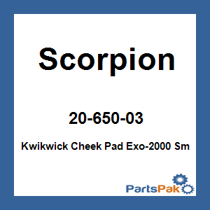 Scorpion 20-650-03; Kwikwick Cheek Pad Exo-2000 Sm