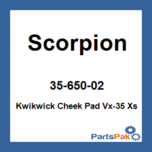 Scorpion 35-650-02; Kwikwick Cheek Pad Vx-35 Xs