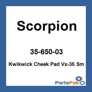 Scorpion 35-650-03; Kwikwick Cheek Pad Vx-35 Sm