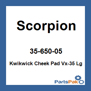 Scorpion 35-650-05; Kwikwick Cheek Pad Vx-35 Lg