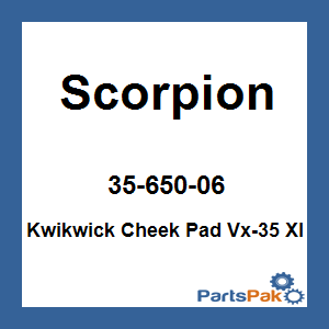 Scorpion 35-650-06; Kwikwick Cheek Pad Vx-35 Xl
