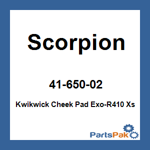 Scorpion 41-650-02; Kwikwick Cheek Pad Exo-R410 Xs