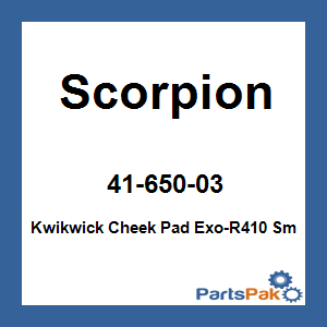 Scorpion 41-650-03; Kwikwick Cheek Pad Exo-R410 Sm