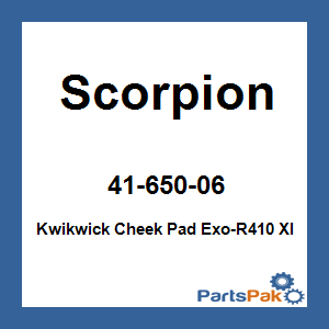 Scorpion 41-650-06; Kwikwick Cheek Pad Exo-R410 Xl