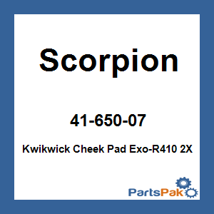 Scorpion 41-650-07; Kwikwick Cheek Pad Exo-R410 2X