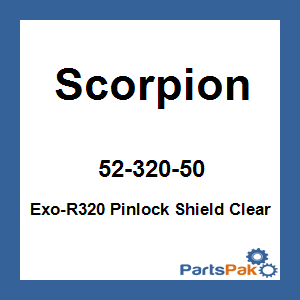 Scorpion 52-320-50; Exo-R320 Pinlock Shield Clear