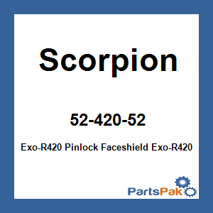 Scorpion 52-420-52; Exo-R420 Pinlock Faceshield Exo-R420