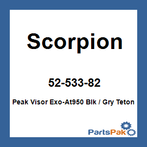 Scorpion 52-533-82; Peak Visor Exo-At950 Blk / Gry Teton